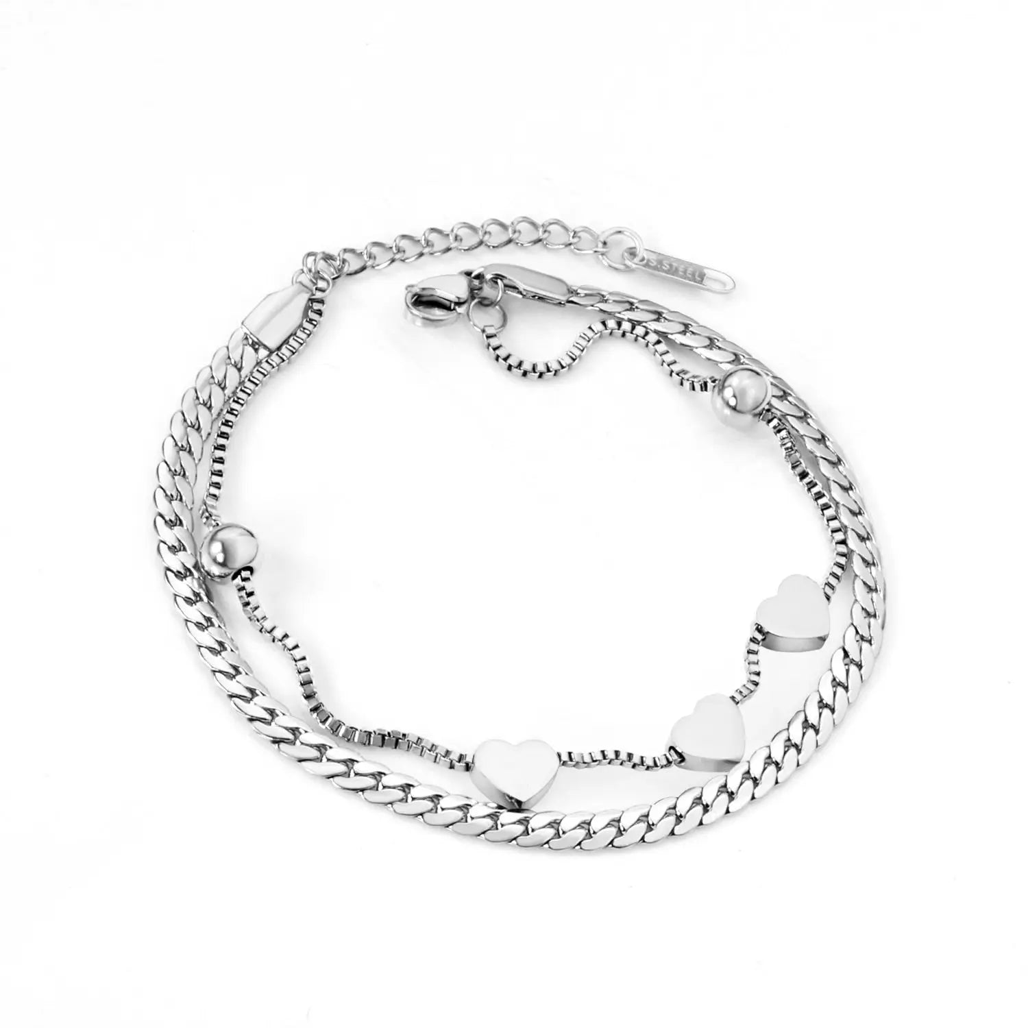 2022 Office Ladies Decor Heart Bracelets Charm Steel Gold Girls Chunky Chain Braclet For Women Valentines Gift Hand asonjewelry